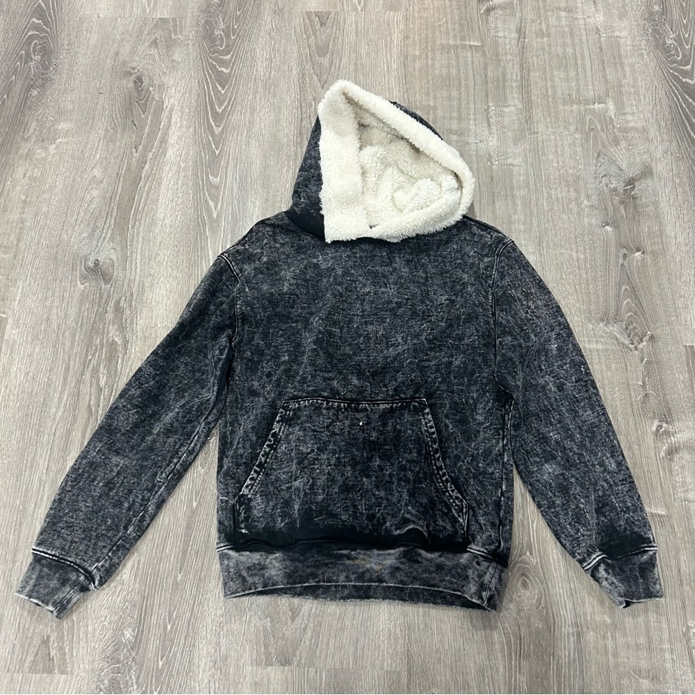 Talentless Acid Wash Sherpa Hoodie